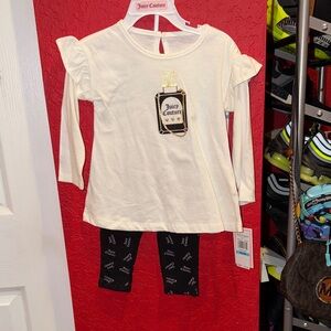 Juicy Couture Cream Top with Black Leggings